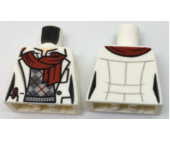 Torso Lab Coat with Dark Red Scarf and Argyle Sweater Pattern