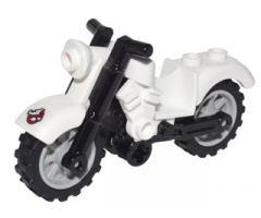 Riding Cycle Motorcycle Vintage with Black Chassis and Light Bluish Gray Wheels with Ghostbusters Logo Pattern (Sticker) - Set 75828