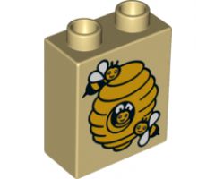 Duplo, Brick 1 x 2 x 2 with Beehive Pattern