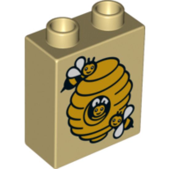 Duplo, Brick 1 x 2 x 2 with Beehive Pattern