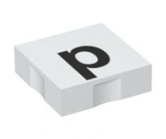 Duplo, Tile 2 x 2 with Black Lowercase Letter p Pattern