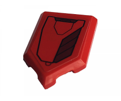 Tile, Modified 2 x 3 Pentagonal with Red and Dark Red Iron Man Hulkbuster Armor Pattern Model Left Side (Sticker) - Set 76164
