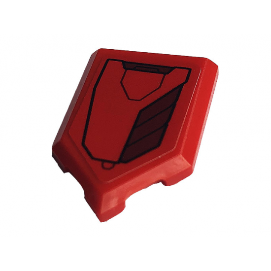 Tile, Modified 2 x 3 Pentagonal with Red and Dark Red Iron Man Hulkbuster Armor Pattern Model Left Side (Sticker) - Set 76164