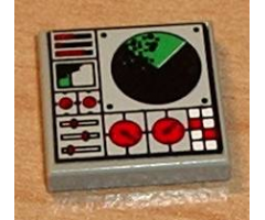 Tile 2 x 2 with Radar and Controls Pattern (Sticker) - Set 8839