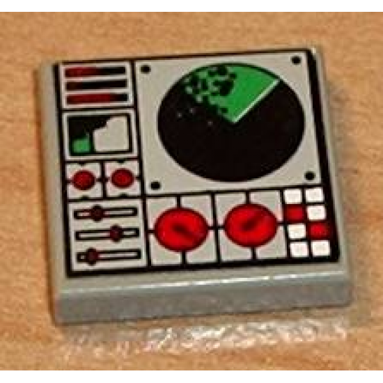 Tile 2 x 2 with Radar and Controls Pattern (Sticker) - Set 8839