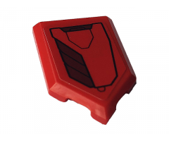 Tile, Modified 2 x 3 Pentagonal with Red and Dark Red Iron Man Hulkbuster Armor Pattern Model Right Side (Sticker) - Set 76164
