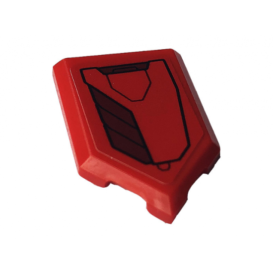 Tile, Modified 2 x 3 Pentagonal with Red and Dark Red Iron Man Hulkbuster Armor Pattern Model Right Side (Sticker) - Set 76164