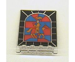 Door 2 x 5 x 5 Swivel, Flat Base with Stained Glass Knight Pattern