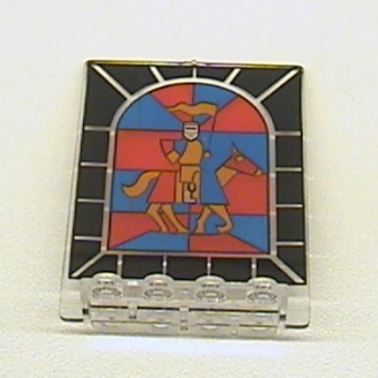 Door 2 x 5 x 5 Swivel, Flat Base with Stained Glass Knight Pattern