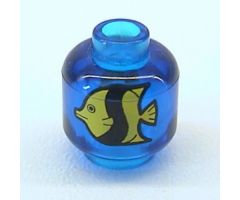 Minifigure, Head without Face Yellow and Black Fish Pattern - Blocked Open Stud