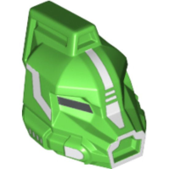Minifigure, Head, Modified Galaxy Squad Robot with Crest and White Pattern