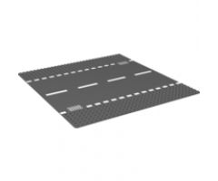 Baseplate, Road 32 x 32 6-Stud Straight with White Dashed Lines and Storm Drain Pattern