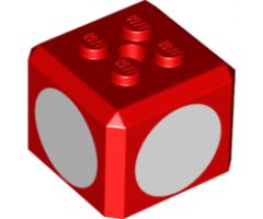 Brick, Modified Cube, 4 Studs on Top with White Circles Pattern on Four Sides
