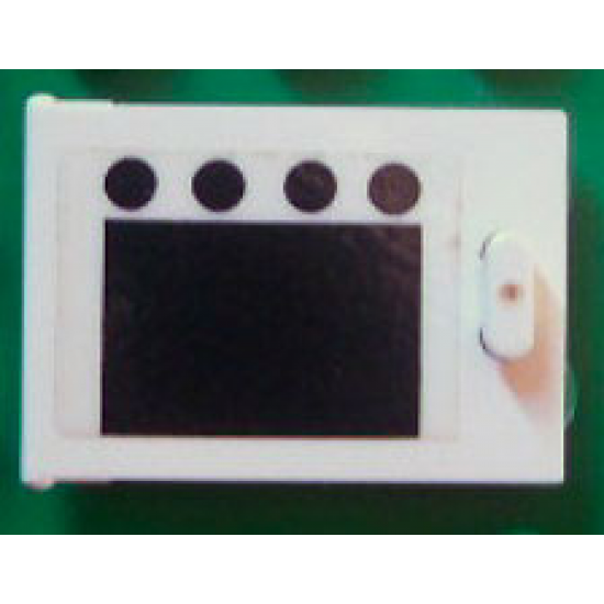 Container Cupboard 2 x 3 x 2 Door with Black Square and 4 Black Circles (Oven) Pattern (Sticker) - Set 6370