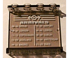 Panel 1 x 4 x 3 - Hollow Studs with Schedule and 'ARRIVALS' Pattern on Inside (Sticker) - Set 4513