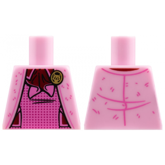 Torso Harry Potter Jacket over Dark Pink Vest with Gold Cat Brooch Pattern