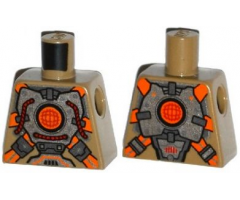 Torso Silver Body Armor with Orange Straps Pattern