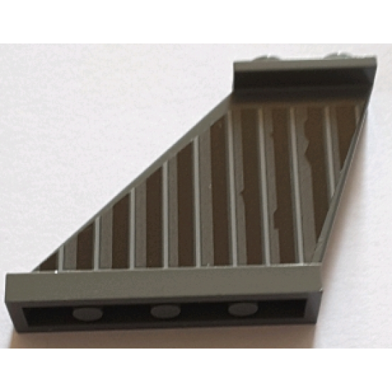 Tail 4 x 1 x 3 with Dark Bluish Gray and Dark Brown Vertical Stripes Pattern on Left Side (Sticker) - Set 75144