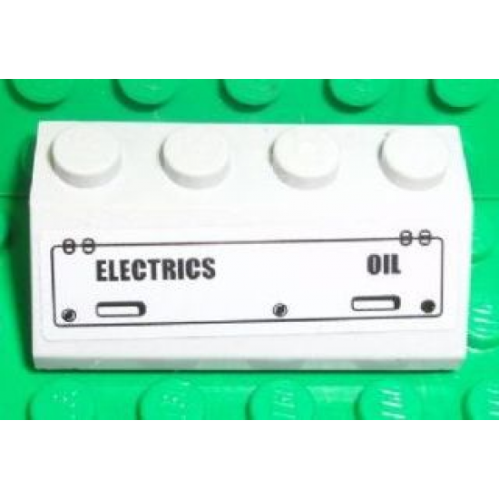 Slope 45 2 x 4 with 'ELECTRICS' and 'OIL' Pattern (Sticker) - Set 7723