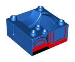 Duplo, Train Cab / Tender Base with Bottom Tube and Thomas & Friends Gordon Pattern