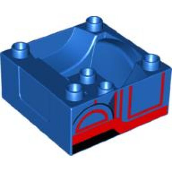 Duplo, Train Cab / Tender Base with Bottom Tube and Thomas & Friends Gordon Pattern