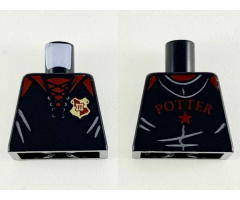 Torso Jacket with Dark Red Collar, Shoulders and Gryffindor Badge Pattern