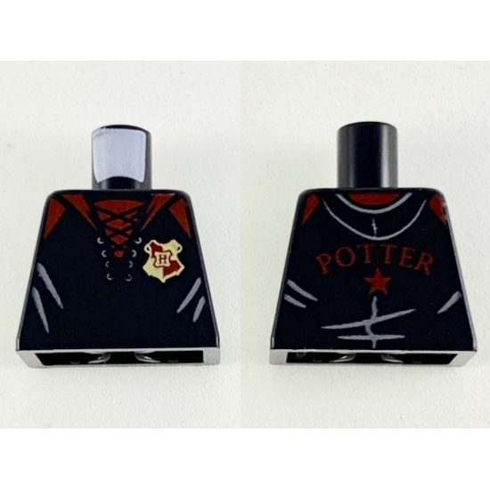 Torso Jacket with Dark Red Collar, Shoulders and Gryffindor Badge Pattern