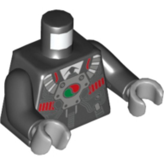 Torso Business Suit and Tie with Breathing Apparatus and Octan Logo Pattern / Black Arms / Light Bluish Gray Hands