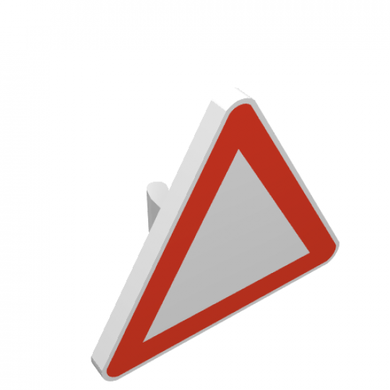 Road Sign 2 x 2 Triangle with Clip with Yield Pattern