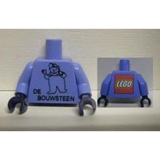 Torso De Bouwsteen Pattern / Medium Blue Arms / Dark Blue Hands