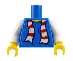 Torso Scarf Red Stripes Pattern (Sticker) / White Arms / Yellow Hands