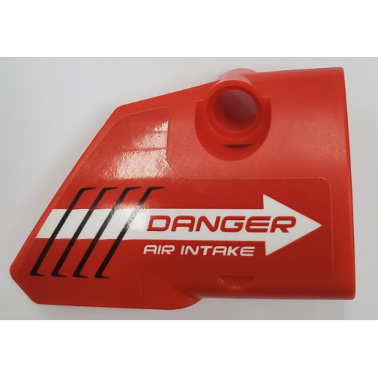 Technic, Panel Fairing # 2 Small Smooth Short, Side B with 'DANGER AIR INTAKE' and White Arrow Pattern (Sticker) - Set 42076