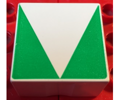 Duplo, Tile 2 x 2 x 1 with Shape Green Inverse Isosceles Triangle Pattern