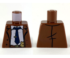 Torso Overcoat, White Shirt, Dark Blue Tie, Gold Tie Clip and Badge Pattern