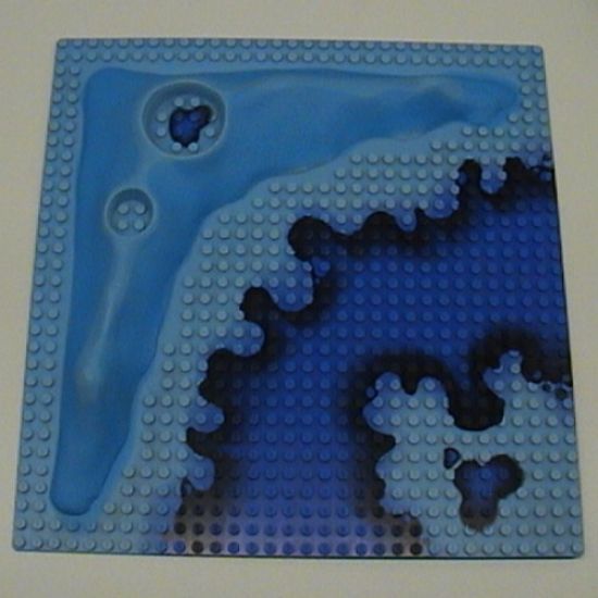 Baseplate, Raised 32 x 32 Crater Plate with Crater Studs and Underwater Pattern