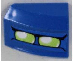 Slope, Curved 2 x 2 Lip with Lime Double Headlights Pattern Model Right Side (Sticker) - Set 8118
