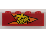 Brick 1 x 4 with Orange and Yellow 'XTREME' Pattern Model Left Side (Sticker) - Set 60222