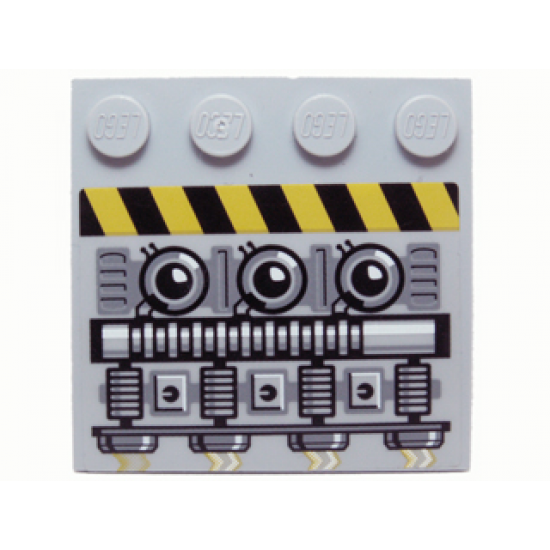 Tile, Modified 4 x 4 with Studs on Edge with Engine and Black and Yellow Danger Stripes Pattern Model Left (Sticker) - Set 7666