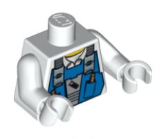 Torso Power Miners Blue Vest over Shirt with Collar Pattern / White Arms / White Hands