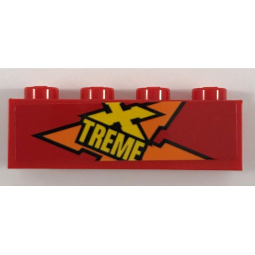 Brick 1 x 4 with Orange and Yellow 'XTREME' Pattern Model Right Side (Sticker) - Set 60222