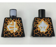 Torso Ninjago Orange Fractures, Gold Rocks and White Ninjago Logogram 'Earth' Pattern