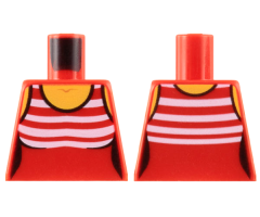 Torso Female Swimsuit with 5 White Stripes Pattern