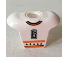 Minifigure, Body Wear Hockey Body Armor with NHL Logo and Black Number 6 Pattern