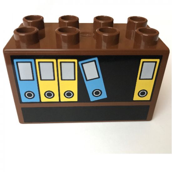 Duplo, Brick 2 x 4 x 2 with Bookcase & Files Pattern