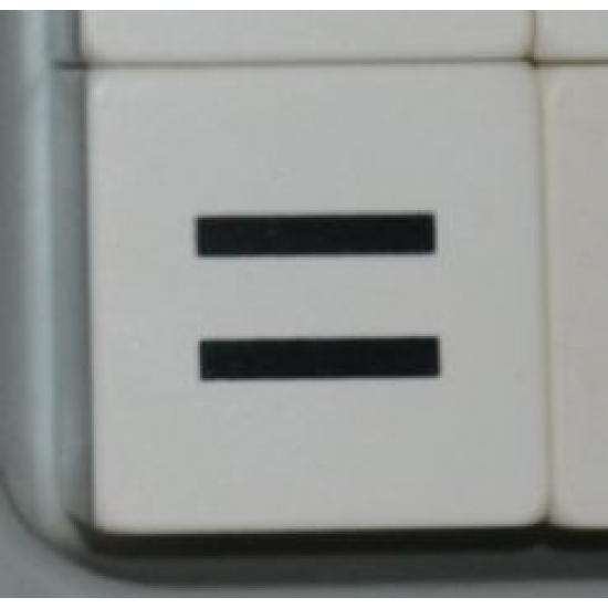 Duplo, Tile 2 x 2 x 1 with Black Equals Sign (=) Pattern