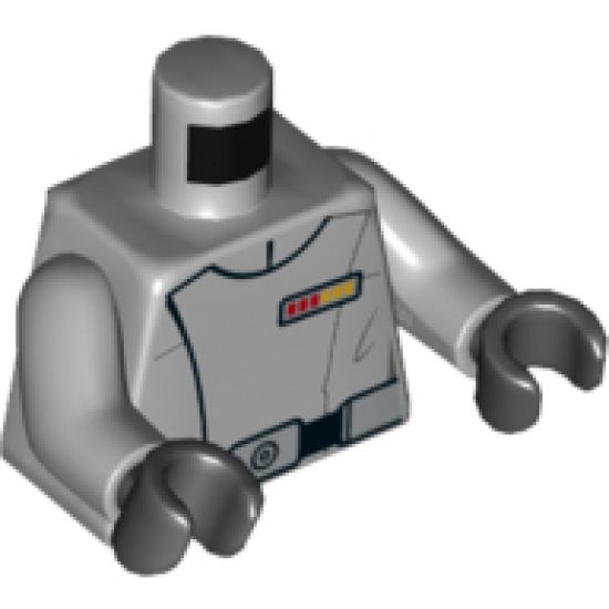 Torso SW Imperial Officer 13 Pattern / Light Bluish Gray Arms / Black Hands