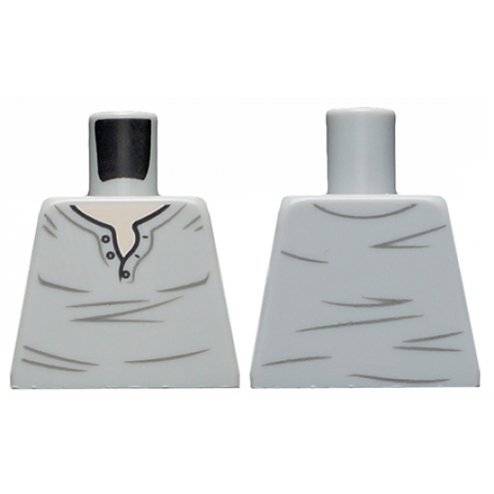Torso Henley Shirt with Light Nougat Neck and Creases Pattern