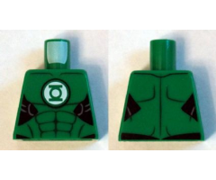 Torso Muscles Outline with Green Lantern Logo on White Background Pattern