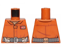 Torso SW Pilot Jumpsuit with Dark Bluish Gray Belt and Resistance Army Commander Rank Badge Pattern (Poe Dameron)