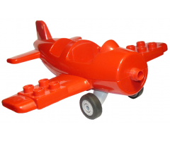 Duplo, Aircraft Airplane Small with Rear Cargo Bay, Light Bluish Gray Wheels Assembly, Large Propeller Pin